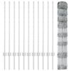 vidaXL Fence with Post Silver 1 x 25 m Steel