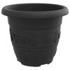 vidaXL Round Flower Pot 6 pcs Black &Oslash; 30 x 25 cm Plastic