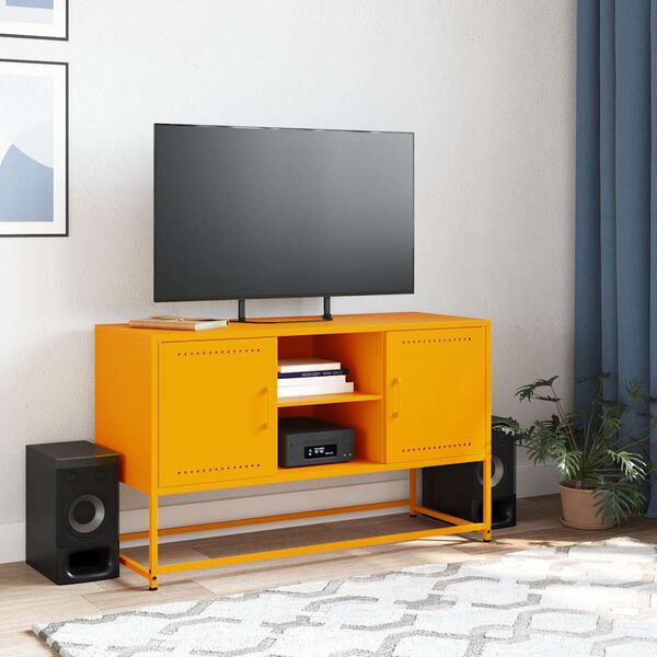 vidaXL TV Cabinet Mustard Yellow 100.5x39x60.5 cm Steel