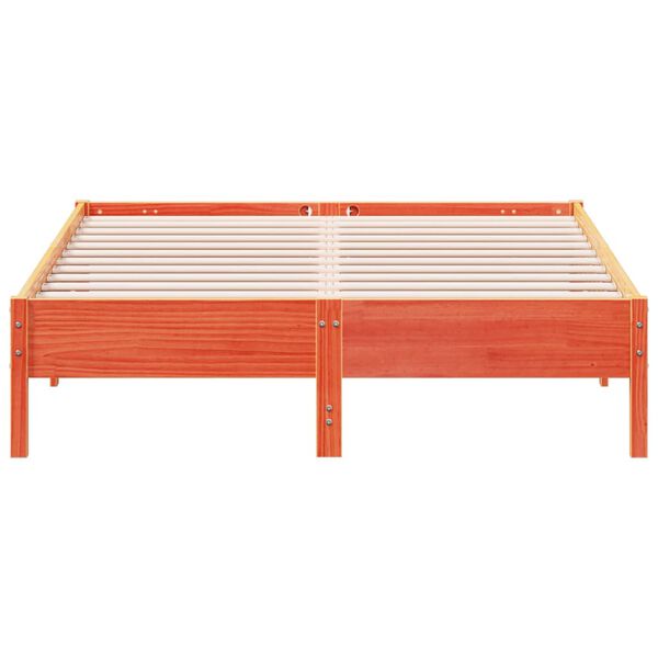 vidaXL Bed Frame without Mattress Wax Brown 160x200 cm Solid Wood Pine