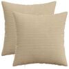 vidaXL Cushion Cover 2 pcs HEERLEN Taupe 35 x 35 cm Corduroy