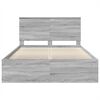 vidaXL Bed Frame Grey Sonoma 140 x 200 cm Solid Pine Wood
