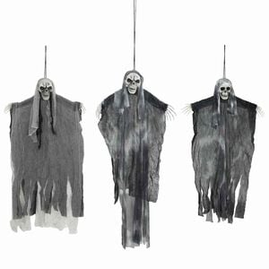 vidaXL Halloween Hanging Ghost 3 pcs Black 66 x 110 cm Polyester