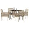 vidaXL Garden Dining Set 5 pcs Beige Poly Rattan