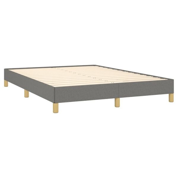 vidaXL Bed Frame without Mattress Dark Grey 135x190 cm Double Double Fabric