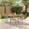 vidaXL Garden Dining Set 5 pcs Grey and brown Solid acacia wood