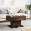 vidaXL Coffee Table with LED Brown Oak 70x50x45 cm Engineered Wood