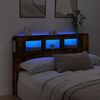 vidaXL LED Headboard Smoked Oak 160x18.5x103.5 cm Engineered Wood