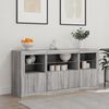 vidaXL Sideboard with LED Lights Grey Sonoma 142.5x37x67 cm