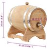 vidaXL Wine Barrel with Tap Solid Pinewood 6 L