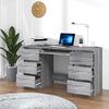 vidaXL Writing Desk Grey Sonoma 140x50x77 cm Engineered Wood