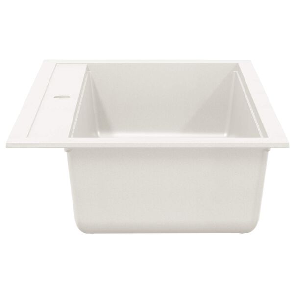 vidaXL Granite Kitchen Sink Single Basin White