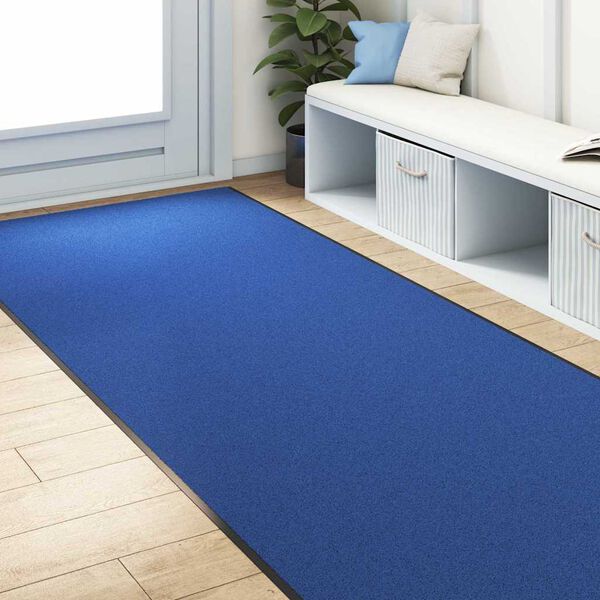 vidaXL Doormat Other Blue and Black 120 x 350 cm Polyamide and PVC