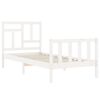vidaXL Bed Frame without Mattress White Single Solid Wood Pine