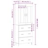 vidaXL Highboard White 69.5x34x180 cm Engineered Wood