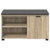 vidaXL Hall Bench with Cushion with Shelf Sonoma Oak 80 x 38 x 46 cm