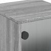 vidaXL Bedside Cabinet with Glass Door Grey Sonoma 35x37x50 cm