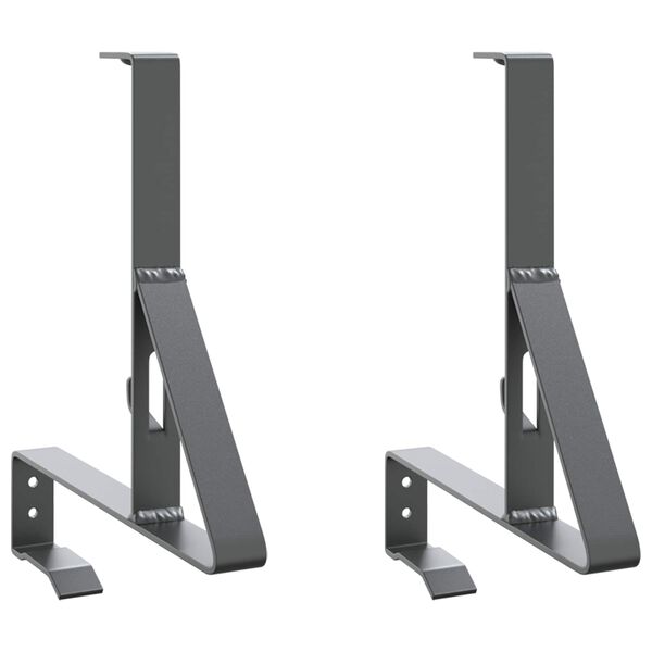 vidaXL Snow Guard Support 2 pcs Anthracite 29.5 x 3 x 34.5 cm Steel