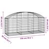 vidaXL Arched Gabion Basket 150x50x60/80 cm Galvanised Iron