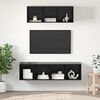 vidaXL TV Cabinet Set Wall-mounted 2 pcs Black Oak Engineered Wood