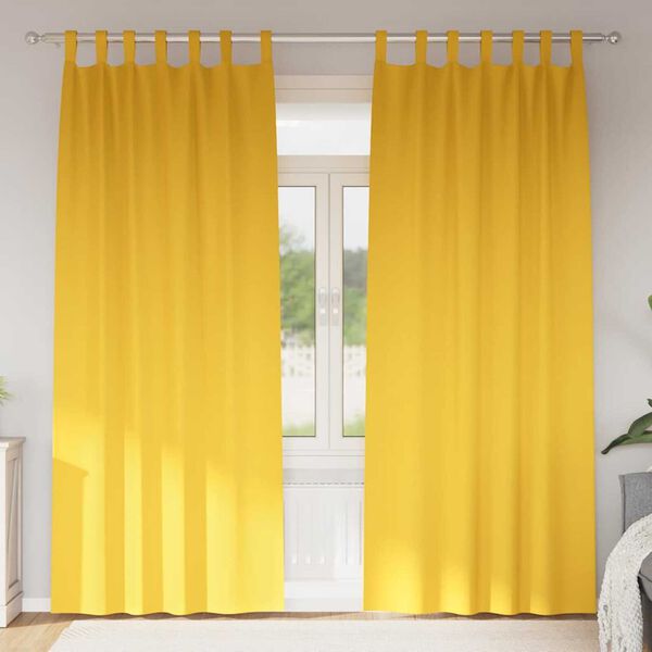 vidaXL Blackout Curtains with Rings 2 pcs Mustard Yellow 245 x 140 cm