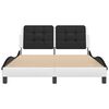 vidaXL Bed Frame without Mattress "Zadar" White and Black 140x200 cm Faux Leather