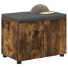 vidaXL Hall Bench with Cushion with Storage Smoked Oak 60 x 38 x 46 cm