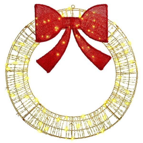 vidaXL Wreath with 80 LEDs Warm white 91 x 91 x 9 cm PET