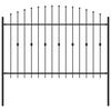 vidaXL Spike Fence ASTEN 200 x 166 cm Powder-Coated Steel Black