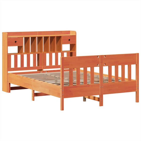 vidaXL Bed Frame without Mattress Wax Brown 140x200 cm Solid Wood Pine