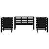 vidaXL 3 Piece Garden Lounge Set Black Solid Wood Pine