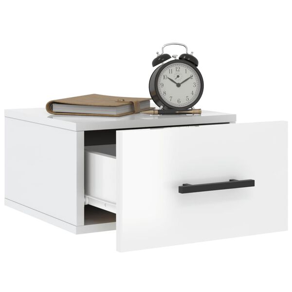 vidaXL Wall-mounted Bedside Cabinets 2 pcs High Gloss White 35x35x20 cm
