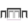 vidaXL Nesting Tables 3 pcs Grey Solid Wood Pine
