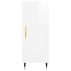vidaXL Highboard High Gloss White 34.5x34x180 cm Engineered Wood