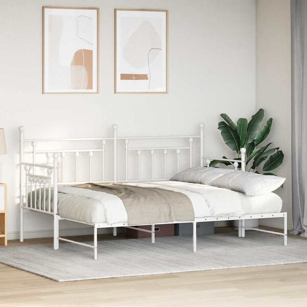 vidaXL Daybed Frame with Headboard White 80 x 200 cm Steel