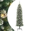 vidaXL Artificial Slim Christmas Tree Green and White 240 cm