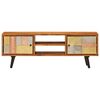 vidaXL TV Cabinet with Doors 112x30x40 cm Solid Wood Acacia and Metal