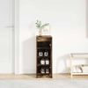 vidaXL Shoe Cabinet Smoked Oak 29.5x34x76 cm Engineered Wood