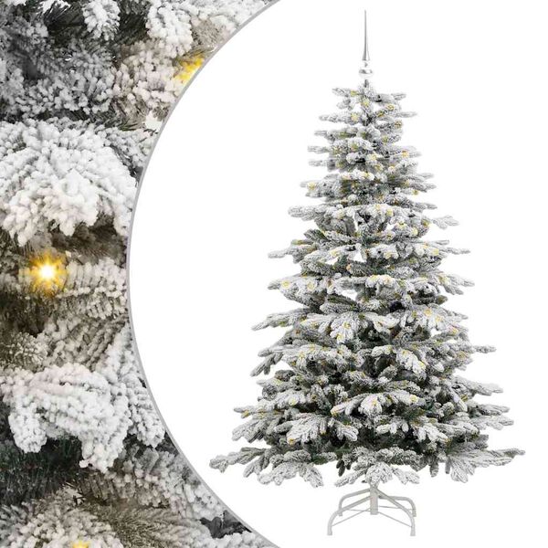vidaXL Artificial Hinged Christmas Tree White 180 cm PE and PVC