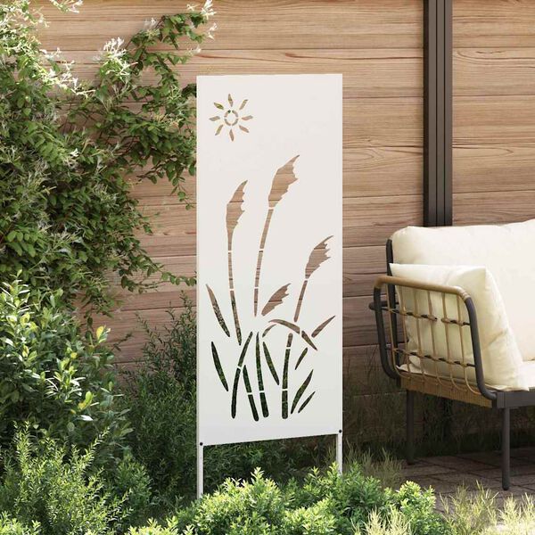 vidaXL Garden Privacy Screen White 50 x 140 cm Cold-rolled steel