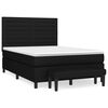 vidaXL Box Spring Bed with Mattress Black 140x190 cm Fabric