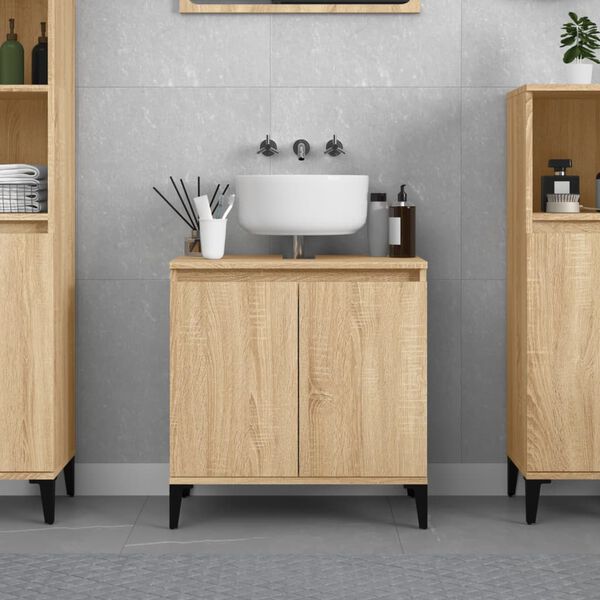 vidaXL Sink Cabinet Sonoma Oak 58x33x60 cm Engineered Wood