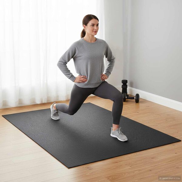 vidaXL Sport Protection Mat Black 243 x 152 x 0.6 cm PVC