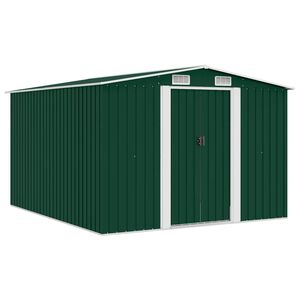 vidaXL Garden Shed 257x298x178 cm Metal Green