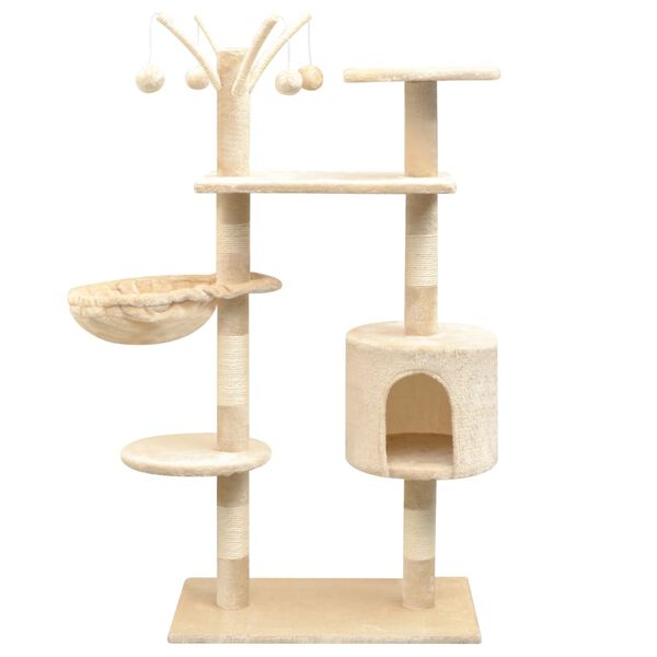 vidaXL Cat Tree with Sisal Scratching Posts 125 cm Beige