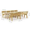 vidaXL 6 Piece Garden Dining Set Impregnated Pinewood