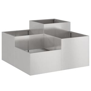 vidaXL Garden Planter Silver 100 x 100 x 48 cm Stainless steel