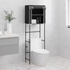 vidaXL 2-Tier Storage Rack over Toilet Black 56x30x170 cm Iron