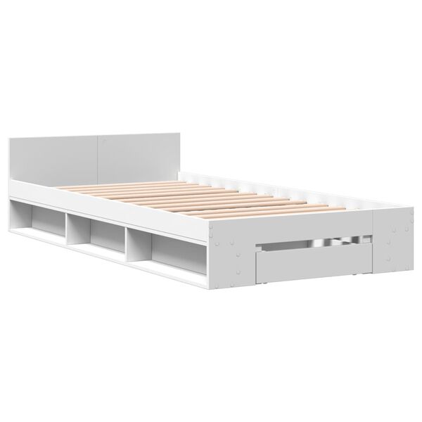 vidaXL Bed Frame with Drawer without Mattress White 90x200 cm