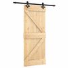 vidaXL Sliding Door Natural and Black 85 x 210 cm Solid Pine Wood